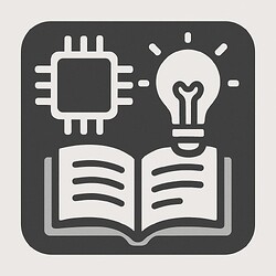 This image features an open book with a light bulb above it, accompanied by a computer chip, symbolizing knowledge, learning, and technology. (Captioned by AI)